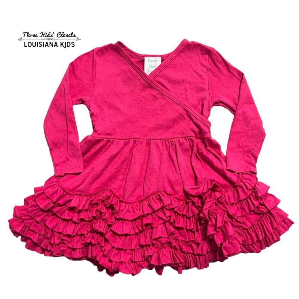 Lemon Loves Layette 12-18m Pink Ruffle Twirl Dress